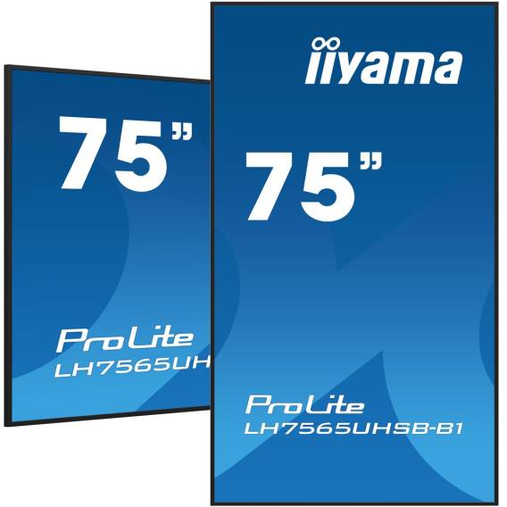 Obrázok pre iiyama LH7565UHSB-B1 sdělovací displej Stánkový design 189,2 cm (74.5") LED Wi-Fi 800 cd/m² 4K Ultra HD Černá Zabudovaný procesor Android 11 24/7