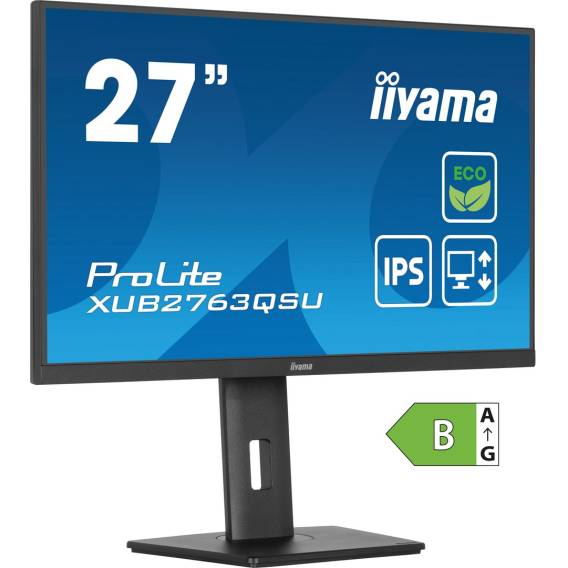 Obrázok pre iiyama ProLite XUB2763QSU-B1 počítačový monitor 68,6 cm (27") 2560 x 1440 px Quad HD LED Černá