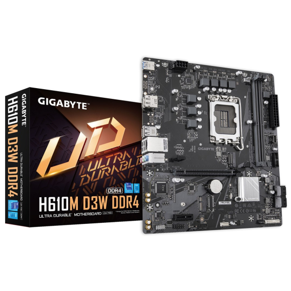 Obrázok pre GIGABYTE H610M D3W DDR4 základní deska Intel H610 LGA 1700 Micro ATX