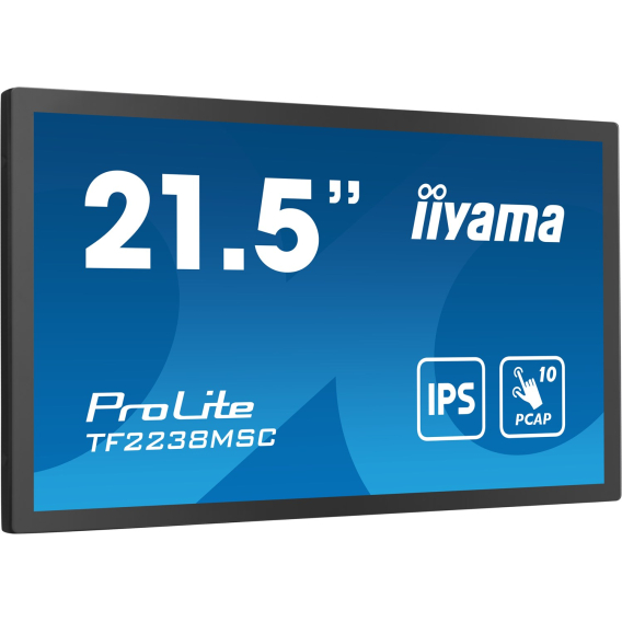 Obrázok pre iiyama TF2238MSC-B1 sdělovací displej Digitální tabule 55,9 cm (22") LED 600 cd/m² Full HD Černá Dotyková obrazovka