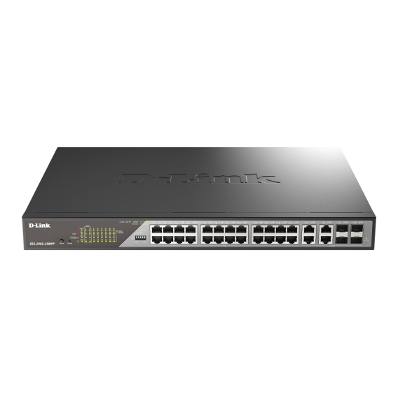 Obrázok pre D-Link DSS-200G-28MP síťový přepínač Řízený L2 Gigabit Ethernet (10/100/1000) Podpora napájení po Ethernetu (PoE) 1U Šedá