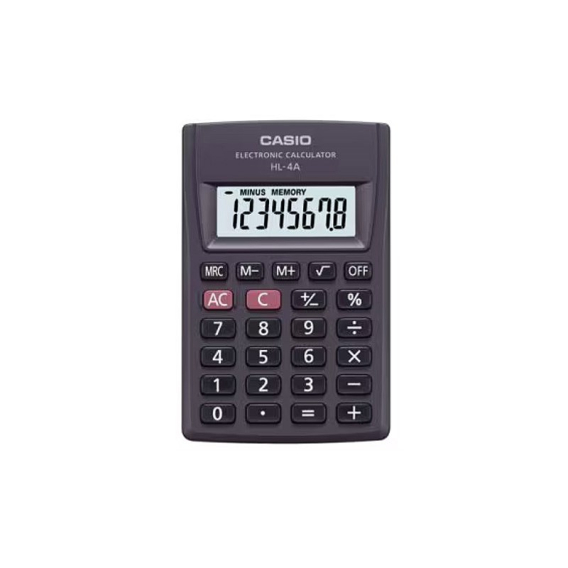 Obrázok pre CASIO HL-4A-B 8místná kapesní kalkulačka 56x87mm černá