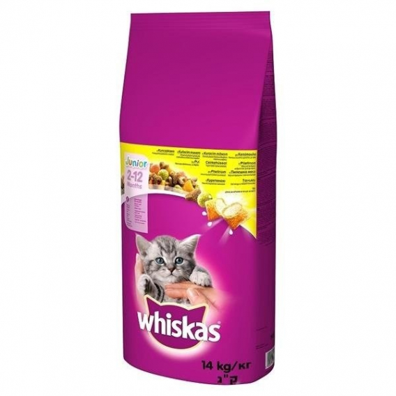 Obrázok pre WHISKAS Junior s kuřecím masem - suché krmivo pro kočky - 14kg