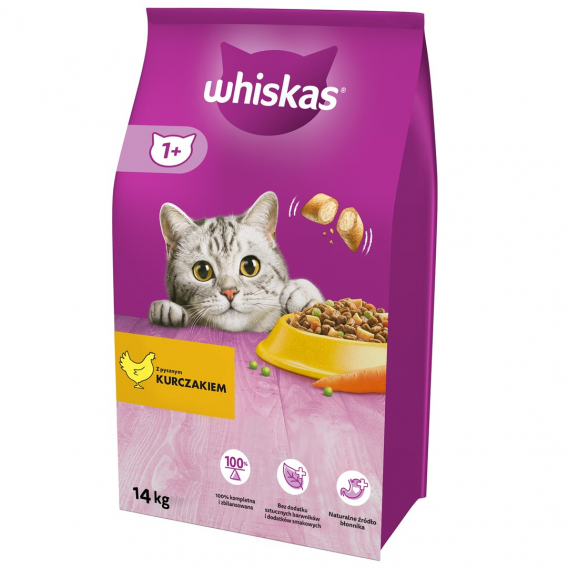 Obrázok pre Whiskas 325628 suché krmivo pro kočky Dospělý Kuře 14 kg