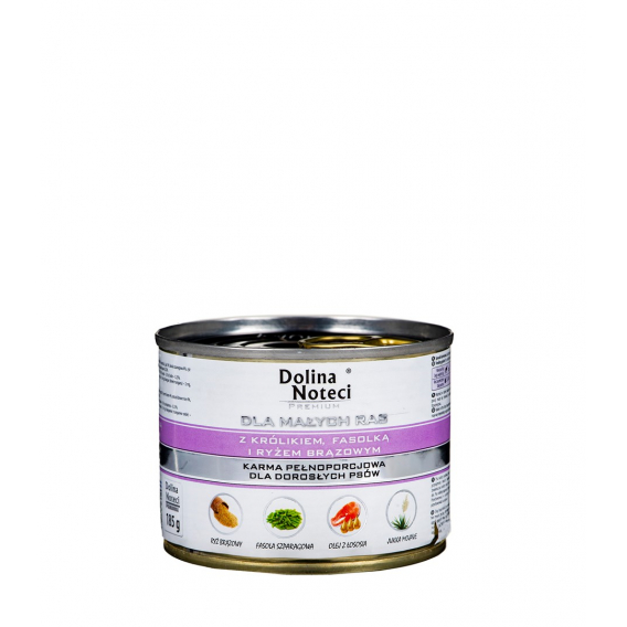 Obrázok pre DOLINA NOTECI Premium Adult Small Králík, fazole, rýže - Mokré krmivo pro psy - 185g