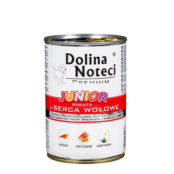 Obrázok pre DOLINA NOTECI Premium Junior Rich in beef hearts - Mokré krmivo pro psy - 400 g