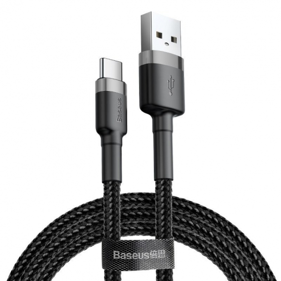 Obrázok pre Kabel USB-C Baseus Cafule 3A 1m (šedý/černý)