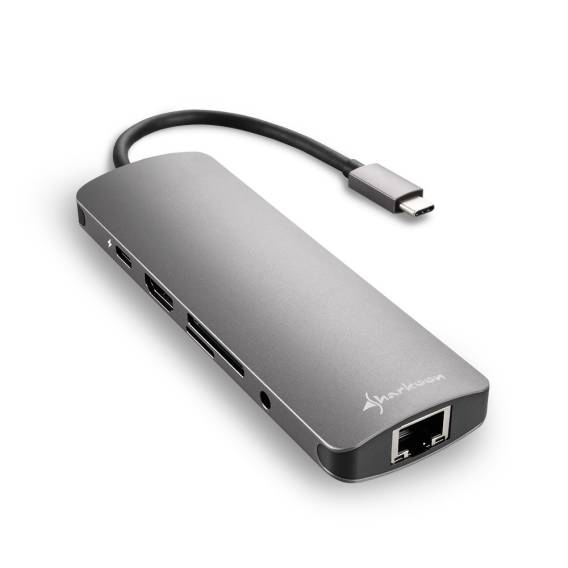 Obrázok pre Sharkoon USB 3.0 Type C Combo Adapter karta/adaptér rozhraní HDMI, RJ-45, USB 3.2 Gen 1 (3.1 Gen 1)