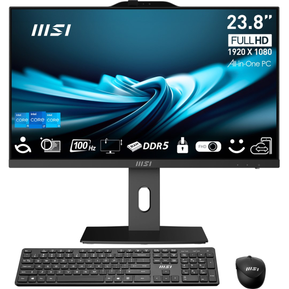 Obrázok pre MSI Pro AP242P 14M-892XEU Intel® Core™ i5 i5-14400 60,5 cm (23.8") 1920 x 1080 px All-in-One PC (vše v jednom) 16 GB DDR5-SDRAM 500 GB SSD NoOS Wi-Fi 6E (802.11ax) Černá