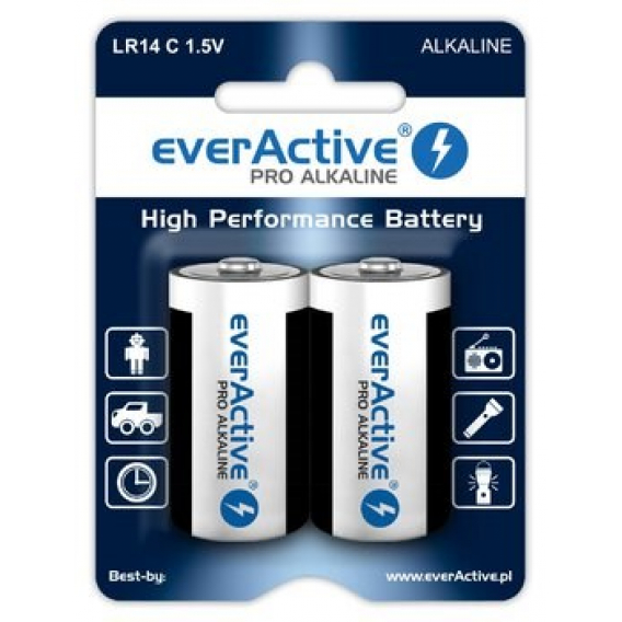 Obrázok pre EverActive Pro Alkalické baterie LR14 C - blistr 2 kusy