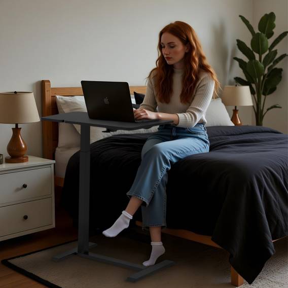 Obrázok pre Mobilní stojan na stůl/notebook Maclean, černý, výškově nastavitelný 76-109 cm, max. 30 kg , MC-120 B