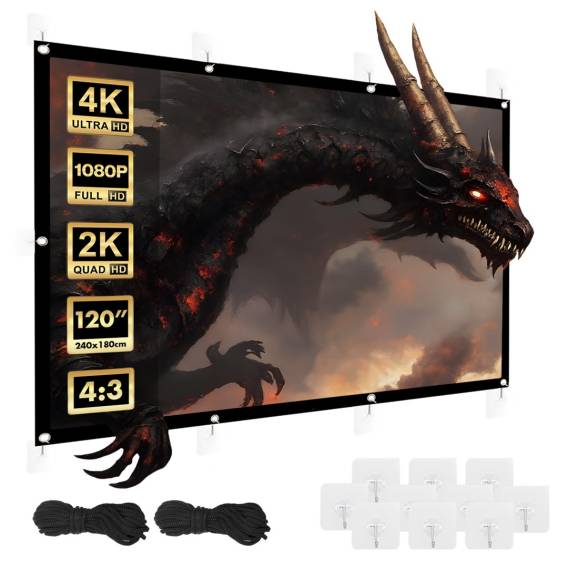Obrázok pre Projekční plátno Maclean, 120", 240x180 cm, 25mm rám 4:3, napínací háčky, MC-169