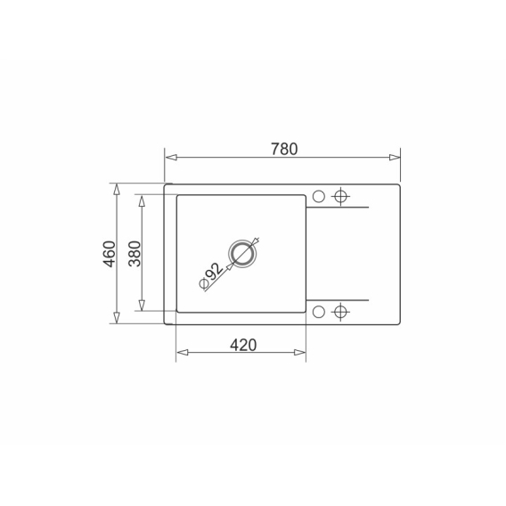 Obrázok pre Sink KORFU 78x46 black 1B 1D