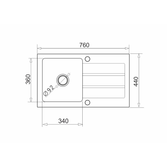 Obrázok pre Sink NEXT (76x44) 1B 1D gray concrete