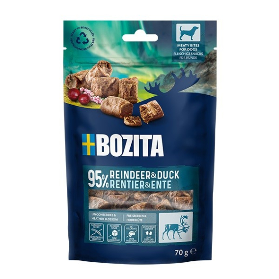 Obrázok pre BOZITA Meaty bites Reindeer and duck - pamlsek pro psa - 70g