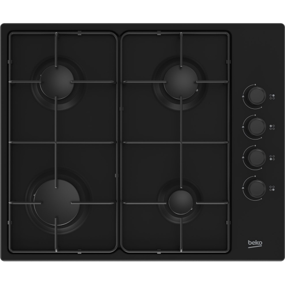 Obrázok pre Beko HIBG64120SB varná deska Černá Vestavěné 60 cm Plynový 4 zóna/zón