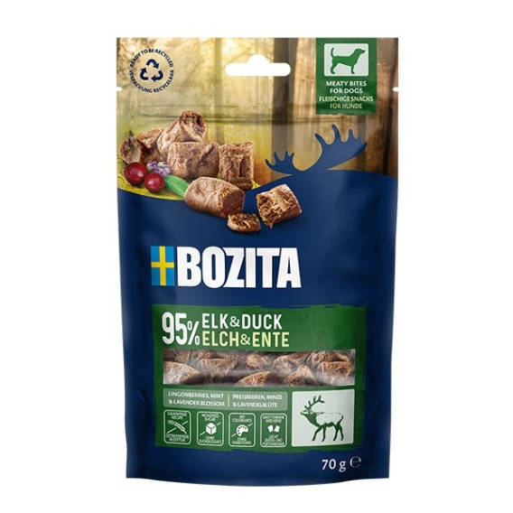 Obrázok pre BOZITA Meaty bites Elk and duck - pamlsek pro psa - 70g