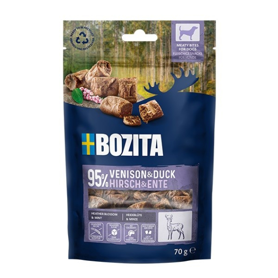 Obrázok pre BOZITA Meaty bites Venison and duck - pamlsek pro psa - 70g