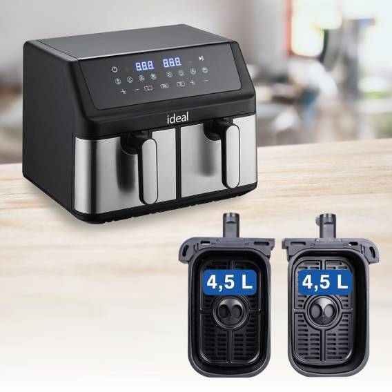 Obrázok pre IDEAL fritéza bez tuku, dvojitá horizontální 9l, 8 funkcí - včetně sušení potravin