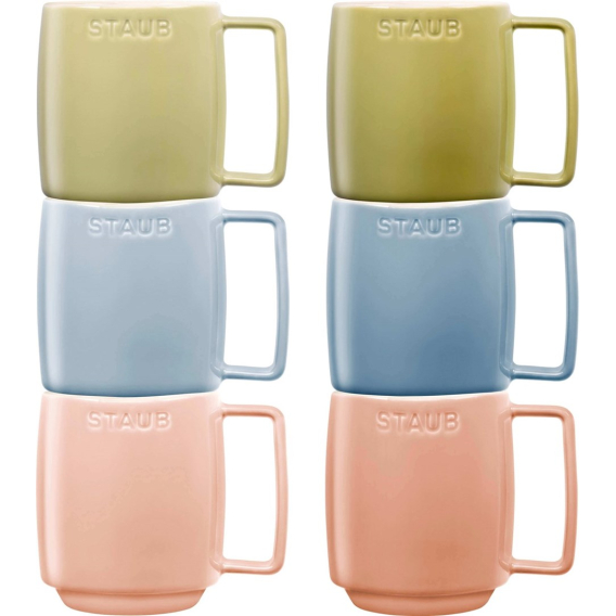 Obrázok pre Set of 6 Ceramic Mugs - Multicolor, 350 ml