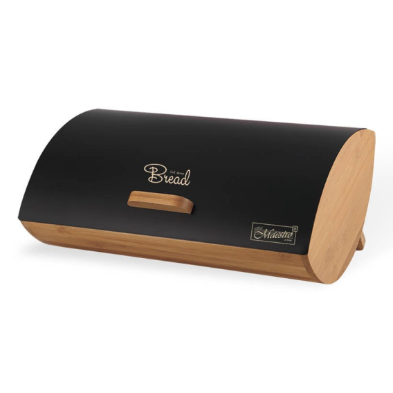 Obrázok pre Maestro MR-1775-BLACK nádoba na chléb Další Černá, Dřevo Bamboo, Kov