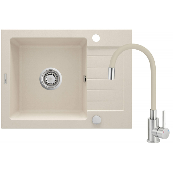 Obrázok pre Granit sink with tap, 1-bowl with drainer