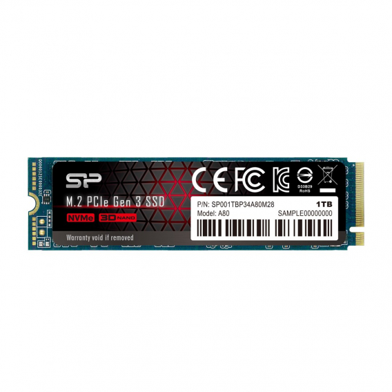 Obrázok pre Silicon Power P34A80 M.2 1024 GB PCI Express 3.0 SLC NVMe