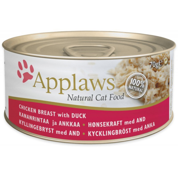 Obrázok pre APPLAWS Natural Cat Food Chicken breast with duck - mokré krmivo pro kočky - 70g
