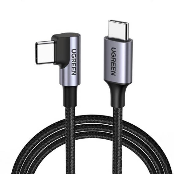 Obrázok pre Ugreen kabel USB-C (rovný) / USB-C (úhlový) PD QC 60 W 3 A 0,5 m US255 (šedý)