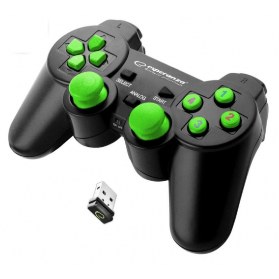 Obrázok pre Esperanza EGG108G herní ovladač Gamepad PC,Playstation 3 Analogový/digitální USB 2.0 Černá, Zelená