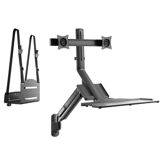 Obrázok pre Maclean Dual Monitor Wall Mount and Keyboard, Gas Spring with Computer Mount, for 17"~27" Monitors, MC-633 for P