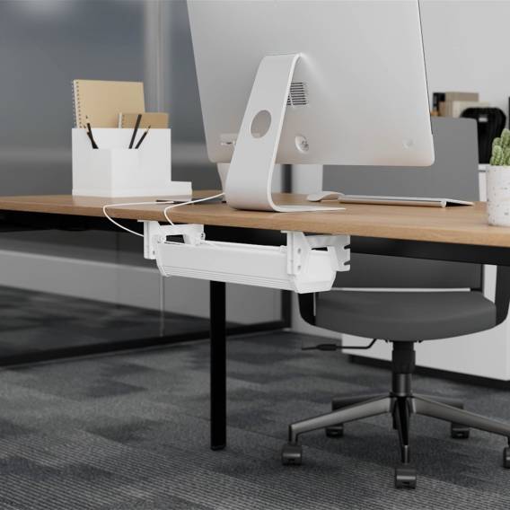 Obrázok pre Organizér kabelů/nástavců Maclean pod stůl, max. zatížení 5 kg, bílý, MC-106 W