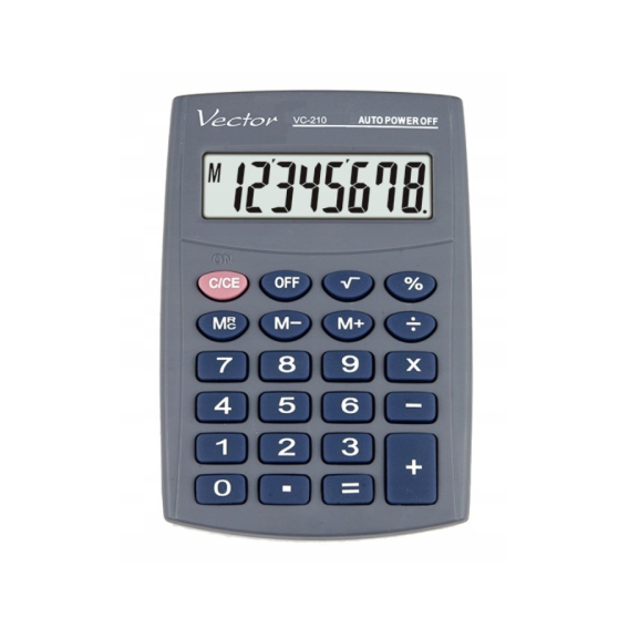 Obrázok pre Vector Kapesní kalkulačka KAV VC-210III, 8místná, 64x98,5mm, šedá