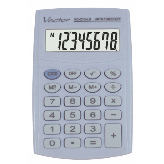 Obrázok pre Vector Kapesní kalkulačka KAV VC-210 LB, 8místná, 64x98,5mm, světle modrá