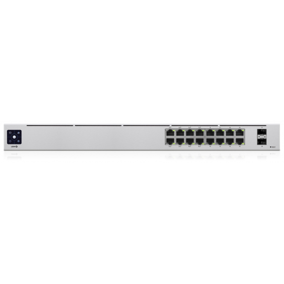 Obrázok pre Ubiquiti UniFi 16-Port PoE Řízený L2/L3 Gigabit Ethernet (10/100/1000) Podpora napájení po Ethernetu (PoE) 1U Stříbrná