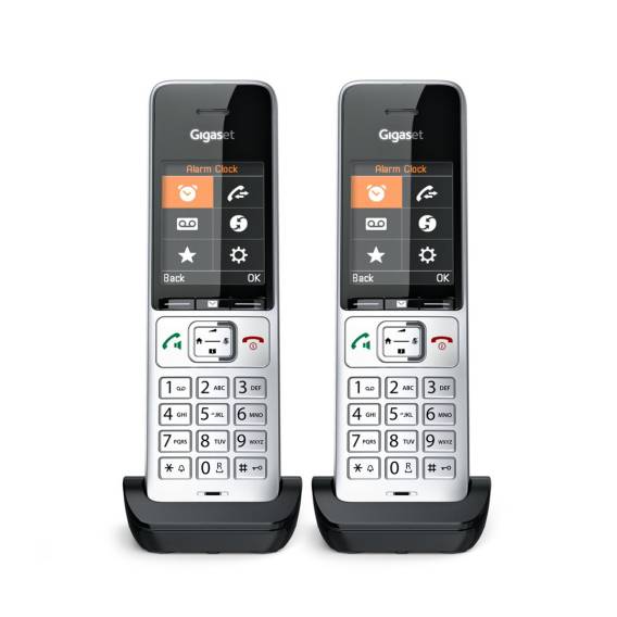 Obrázok pre Gigaset COMFORT 500HX duo Analog/DECT telefon Identifikace volajícího Černá, Stříbrná