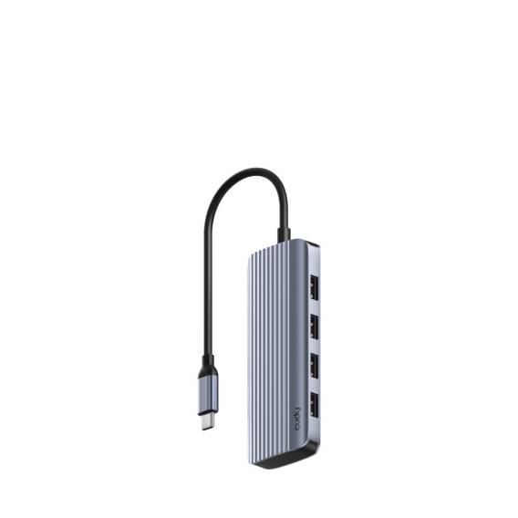 Obrázok pre Cudy UH500 rozbočovač rozhraní USB 3.2 Gen 1 (3.1 Gen 1) Type-C 5000 Mbit/s Šedá, Stříbrná