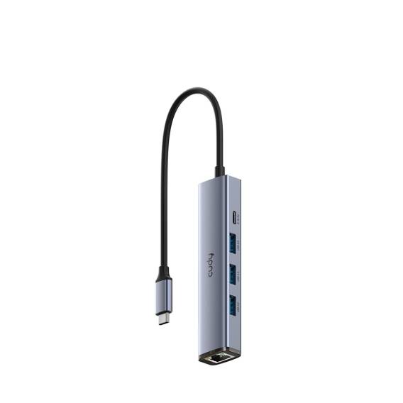 Obrázok pre Cudy UH605 rozbočovač rozhraní USB 3.2 Gen 1 (3.1 Gen 1) Type-C 5000 Mbit/s Šedá, Stříbrná