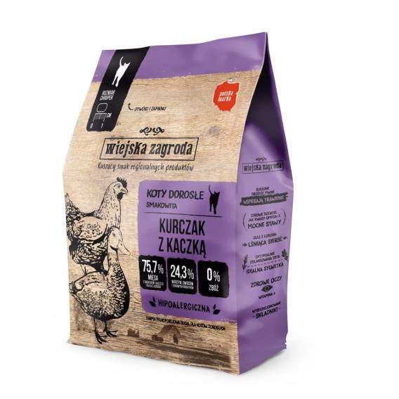 Obrázok pre WIEJSKA ZAGRODA Chicken with duck - suché krmivo pro kočky - 400g