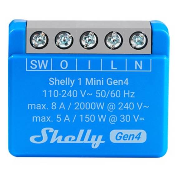 Obrázok pre SHELLY 1 Mini Gen4 Chytrý spínač Modrá 2 kusů