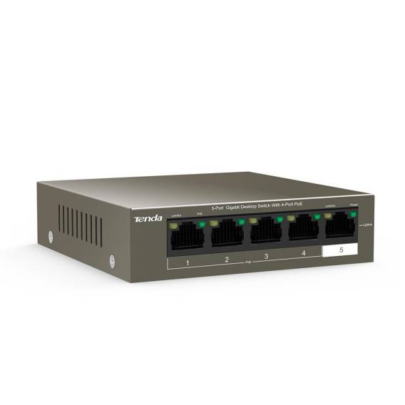 Obrázok pre Tenda TEG1105P-4-63W-EU network switch Gigabit Ethernet (10/100/1000) Power over Ethernet (PoE) Grey