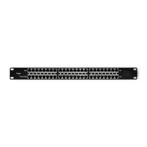 Obrázok pre Qoltec Patch panel RACK| 48V | 24 porty | Passive PoE Injector | Czarny