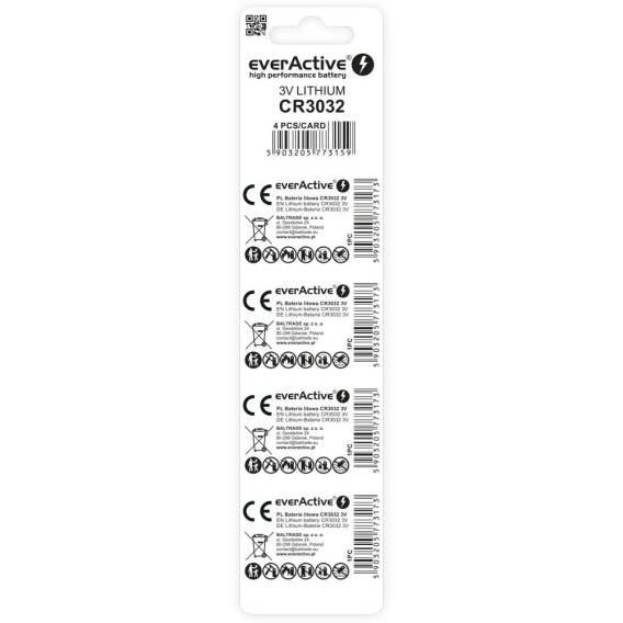 Obrázok pre Lithium battery mini everActive CR3032 - blister 4 pcs.