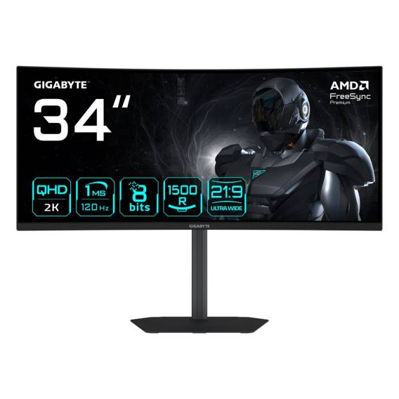 Obrázok pre GIGABYTE GS34WQCA EK počítačový monitor 86,4 cm (34") 3440 x 1440 px Wide Quad HD LCD Černá