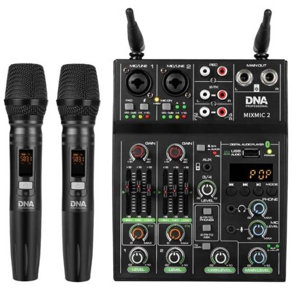 Obrázok pre DNA MIXMIC 2 - sada (USB audio mixér + 2 bezdrátové mikrofony)