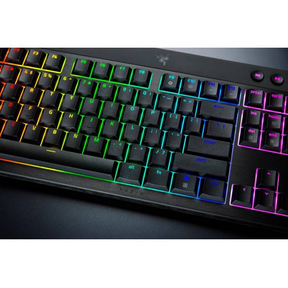 Obrázok pre Razer BlackWidow V4 Low-Profile HyperSpeed klávesnice Hraní USB + RF Wireless + Bluetooth QWERTY US Mezinárodní Černá