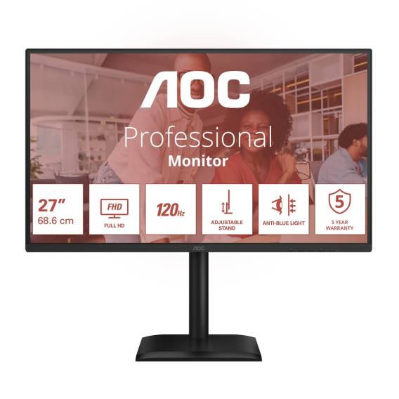 Obrázok pre AOC 27E4CV počítačový monitor 68,6 cm (27") 1920 x 1080 px Full HD LED Černá