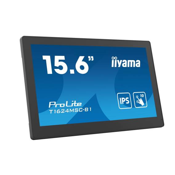 Obrázok pre iiyama T1624MSC-B1 počítačový monitor 39,6 cm (15.6") 1920 x 1080 px Full HD LED Dotyková obrazovka Černá