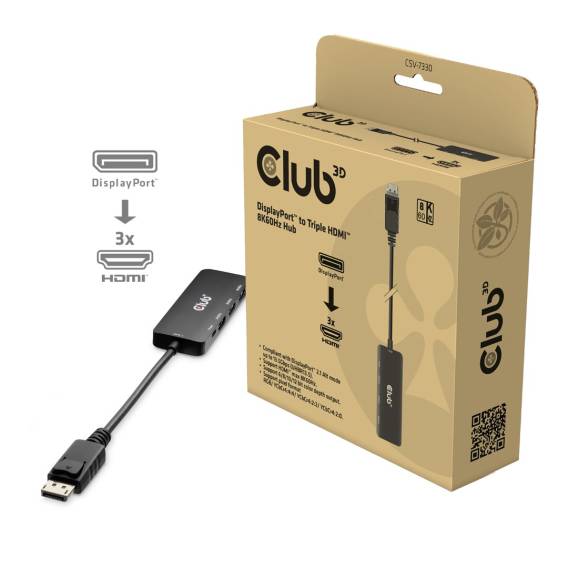 Obrázok pre CLUB3D CSV-7330 rozbočovač rozhraní DisplayPort