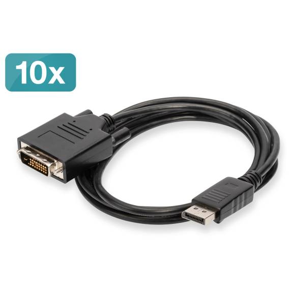 Obrázok pre Digitus AK-990900-020-S adaptér k video kabelům 2 m DisplayPort DVI-D Černá